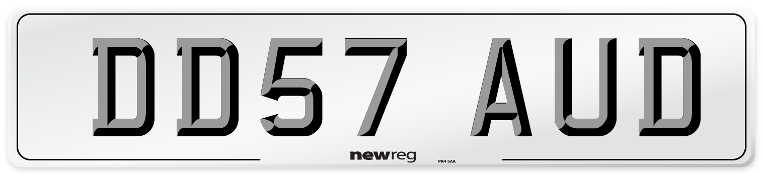 DD57 AUD Number Plate from New Reg